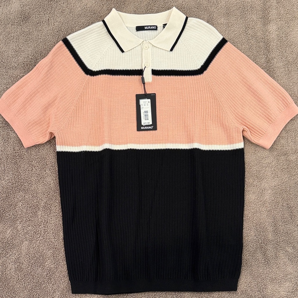 Milano Men's Polo in Pink, White, and Black